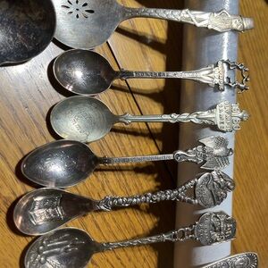 Silver Collectible Souvenir Spoons Set